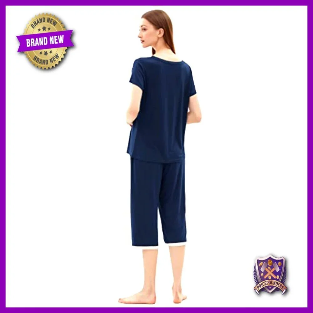 Lightweight Bamboo Viscose Pajama Set for Night Sweats, Moisture Wicking, Size